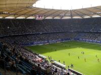 Mit über 1.000.000 Besucher pro Saison auch ein wichtiger Tourismusfaktor: Das Volksparkstadion, Heimat des HSV Hamburger-Sport-Vereins