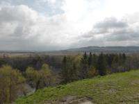 Die typisch weitläufige Landschaft der Westukraine