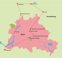 Karte zur Radtour durch Berlin-Brandenburg; Bilder Hotelier.de