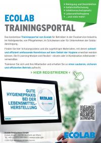 Flyer Ecolab Online Trainingsportal