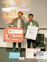 Justus Schmöller (l.) und Max Dörres (r.) von Avanera - Gewinner des TIC & VIR Travel Start-up Night Finales 2023 / Credit: TIC/VIR