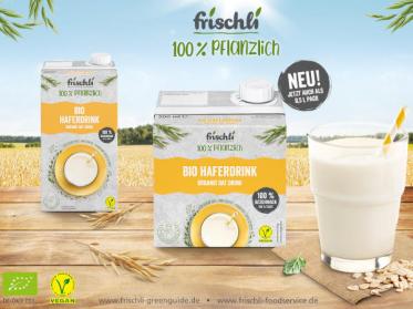 Pflanzlicher Bio-Hafer-Drink von frischli neu im praktischen 0,5-l-Pack